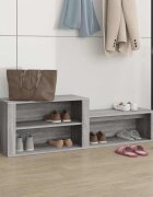 vidaXL Шкаф за обувки сив сонома 150x35x45см инженерно дърво