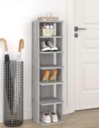 vidaXL Шкаф за обувки сив сонома 275x27x102 см инженерно дърво
