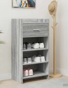 vidaXL Шкаф за обувки Сив Сонома 48 x 36 x 92 см Инженерна дървесина