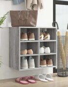 vidaXL Шкаф за обувки сив сонома 525x30x50 см
