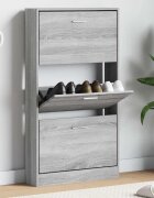 vidaXL Шкаф за обувки сив сонома 59x17x108 см инженерно дърво