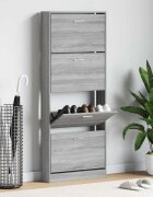 vidaXL Шкаф за обувки сив сонома 59x17x150 см инженерно дърво
