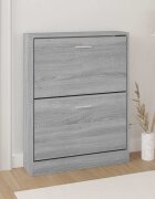 vidaXL Шкаф за обувки сив сонома 59x17x81 см инженерно дърво