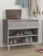 vidaXL Шкаф за обувки сив сонома 70x36x60 см инженерно дърво