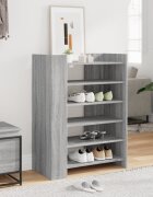 vidaXL Шкаф за обувки сив сонома 745x375x100 см инженерно дърво
