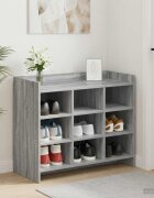 vidaXL Шкаф за обувки Сив Сонома 85 x 395 x 70 см Инженерна дървесина