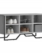 vidaXL Шкаф за обувки сив сонома 90x38x455 см инженерно дърво
