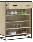 vidaXL Шкаф за обувки Сонома дъб 75x38x975cm Обработено дърво и метал