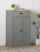 vidaXL Шкаф за обувки VIGO сив 60x35x96 см бор масив