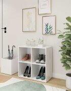 vidaXL Шкаф за обувки за антре бял 105x355x70 см инженерно дърво
