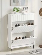 vidaXL Шкаф за обувки ZWOLLE 78 x 24 x 103 см Инженерна дървесина Бяло