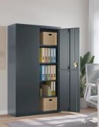 vidaXL Шкаф за папки антрацит 105x40x180 см стомана