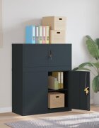 vidaXL Шкаф за папки антрацит 90x40x110 см стомана