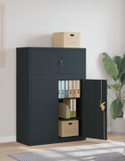 vidaXL Шкаф за папки антрацит 90x40x130 см стомана