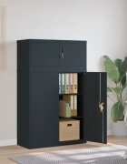 vidaXL Шкаф за папки антрацит 90x40x145 см стомана