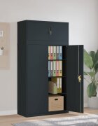 vidaXL Шкаф за папки антрацит 90x40x180 см стомана