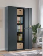 vidaXL Шкаф за папки антрацит 90x40x200 см стомана