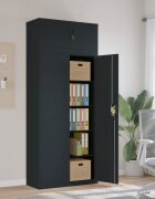 vidaXL Шкаф за папки антрацит 90x40x220 см стомана
