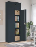 vidaXL Шкаф за папки антрацит 90x40x240 см стомана