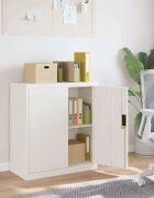 vidaXL Шкаф за папки бял 79x40x90 см стомана