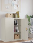 vidaXL Шкаф за папки бял 90x40x105 см стомана