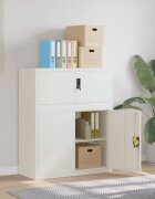 vidaXL Шкаф за папки бял 90x40x110 см стомана