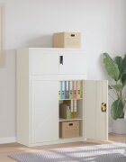 vidaXL Шкаф за папки бял 90x40x130 см стомана