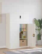 vidaXL Шкаф за папки бял 90x40x145 см стомана
