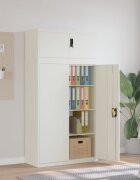 vidaXL Шкаф за папки бял 90x40x180 см стомана