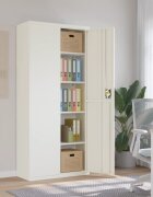 vidaXL Шкаф за папки бял 90x40x200 см стомана