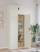 vidaXL Шкаф за папки бял 90x40x220 см стомана