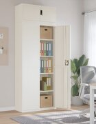 vidaXL Шкаф за папки бял 90x40x240 см стомана