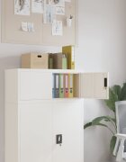 vidaXL Шкаф за папки бял 90x40x40 см стомана