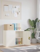 vidaXL Шкаф за папки бял 90x40x70 см стомана