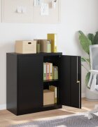 vidaXL Шкаф за папки черен 79x40x90 см стомана
