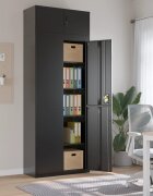 vidaXL Шкаф за папки черен 90x40x240 см стомана