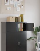 vidaXL Шкаф за папки черен 90x40x40 см стомана