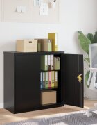vidaXL Шкаф за папки черен 90x40x90 см стомана
