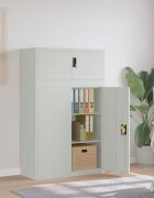 vidaXL Шкаф за папки сив 90x40x145 см стомана