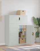 vidaXL Шкаф за папки светлосив 90x40x130 см стомана