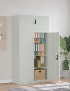 vidaXL Шкаф за папки светлосив 90x40x180 см стомана