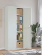 vidaXL Шкаф за папки светлосив 90x40x200 см стомана