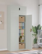 vidaXL Шкаф за папки светлосив 90x40x220 см стомана