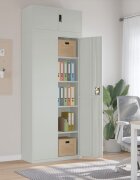 vidaXL Шкаф за папки светлосив 90x40x240 см стомана
