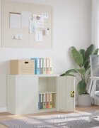 vidaXL Шкаф за папки светлосив 90x40x70 см стомана