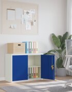 vidaXL Шкаф за папки светлосиво и синьо 90x40x70 см стомана