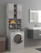 vidaXL Шкаф за пералня бетонно сив 64x255x190 см