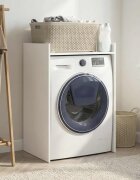 vidaXL Шкаф за пералня Бяло 675 x 48 x 97 см Инженерна дървесина
