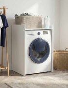 vidaXL Шкаф за пералня Бяло 675 x 62 x 97 см Инженерна дървесина