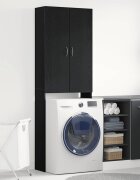 vidaXL Шкаф за пералня черен дъб 64x255x190 см